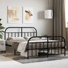 vidaXL Metal Bed Frame without Mattress with Footboard Black 140x200cm
