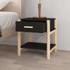 vidaXL Bedside Table Black 42x38x45 cm Engineered Wood