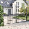 vidaXL Garden Gate with Lock Grey 200 x 300 cm Steel