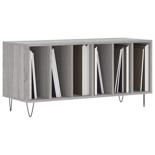 vidaXL Record Cabinet Grey Sonoma 100x38x48 cm Engineered Wood