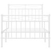 vidaXL Metal Bed Frame without Mattress with Footboard White 90x200cm