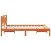 vidaXL Bed Frame with Headboard Wax Brown 140 x 190 cm Solid Pine Wood