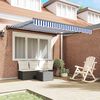 vidaXL Retractable Awning Manual Blue and White 300 x 250 cm