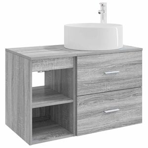 vidaXL Bathroom Furniture Set 2 pcs Grey Sonoma Engineered Wood