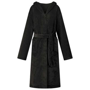 vidaXL Bathrobe Hoodie Black XXL Flannel