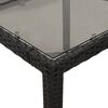 vidaXL Garden Table with Glass Top Black 190x90x75 cm Poly Rattan