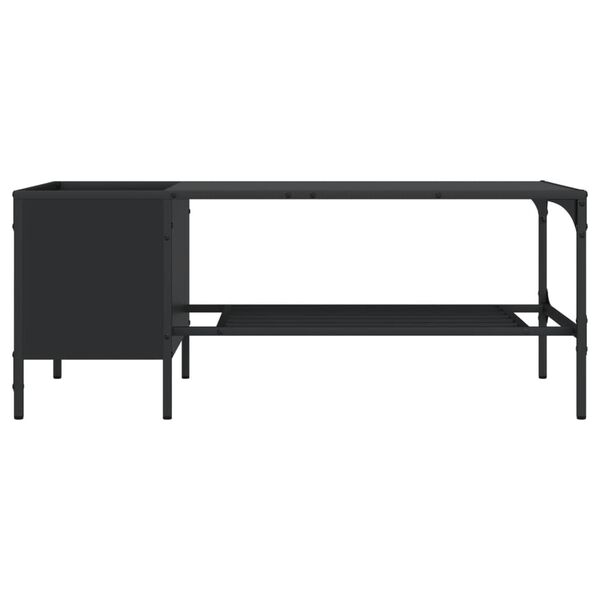 vidaXL Coffee Table with Rack Black 100x51x40 cm Engineered Wood
