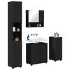vidaXL Bathroom Furniture Set 4 pcs Black Engineered wood & Metal