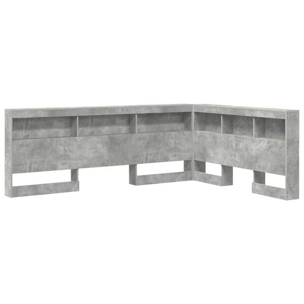vidaXL Storage Headboard Concrete Grey 135 cm Engineered Wood