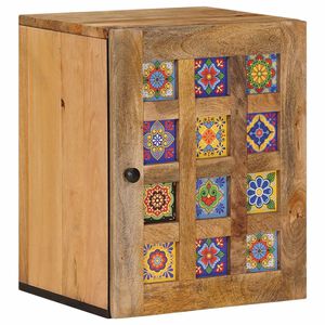 vidaXL Bathroom Hanging Cabinet Natural 38 x 33 x 48 cm