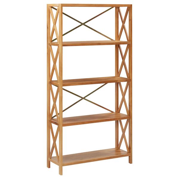 vidaXL 5-Tier Shelf 80x30x163.5 cm Solid Oak Wood