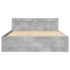 vidaXL Bed Frame with Headboard without Mattress Concrete Grey 140x200 cm