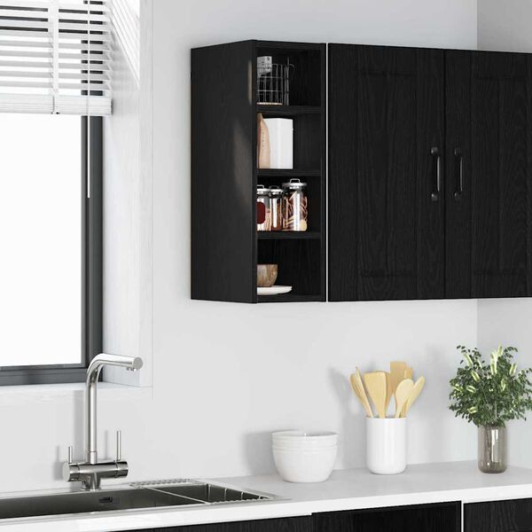 vidaXL Hanging Cabinet Black oak 20 x 29.5 x 60 cm Engineered Wood