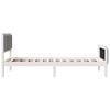 vidaXL Bed frame White and light grey 100 x 200 cm Solid pine wood