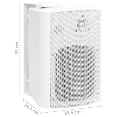 vidaXL Wall-mounted Stereo Speakers 2 pcs White Indoor Outdoor 100 W