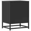 vidaXL Bedside Cabinet Black 40x31x50 cm Engineered Wood and Metal