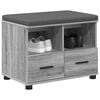 vidaXL Hall Bench with Cushion with Drawer Grey Sonoma 60 x 38 x 46 cm