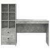 vidaXL Desk with Drawer 2 pcs Concrete Grey