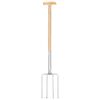 vidaXL Garden Digger Fork T Grip Stainless Steel and Ashwood