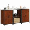 vidaXL Kitchen Storage Set with Shelf 3 pcs Rusty Weathering Steel
