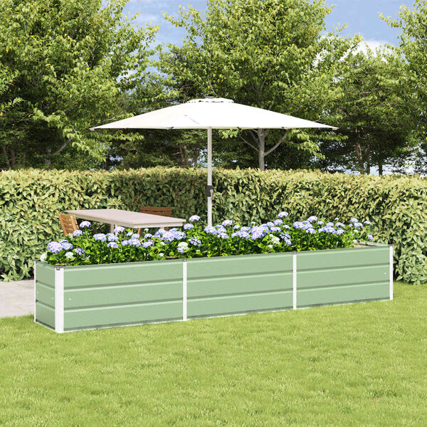 vidaXL Planter Pastel Green 290 x 50 x 45 cm Galvanised Steel