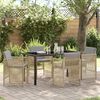 vidaXL Garden Dining Set 5 pcs Beige Powder-Coated Steel