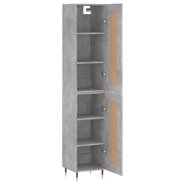 vidaXL Highboard Concrete Grey 34.5x34x180 cm Engineered Wood