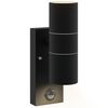 vidaXL Outdoor Wall Light Black 7 x 10 x 22 cm Stainless steel