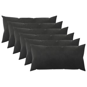 vidaXL Cushion with Pillow HEERLEN 6 pcs Black Velvet
