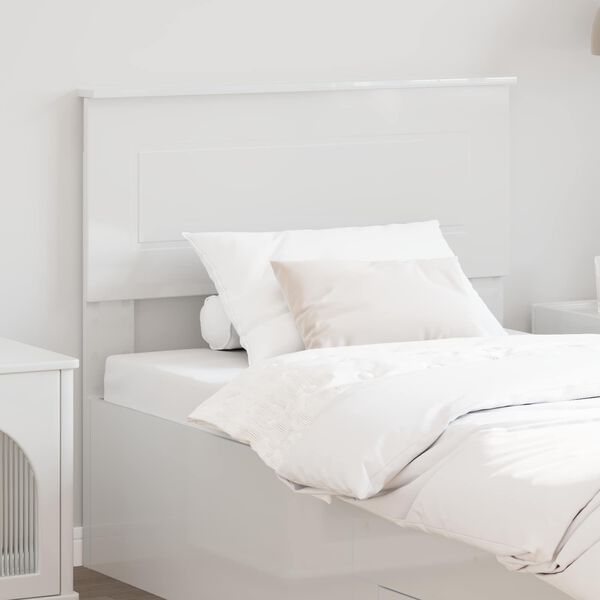 vidaXL Headboard with Headboard Gloss White 90 cm Engineered wood