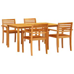 vidaXL Garden Dining Set 5 pcs Brown Solid Acacia Wood
