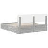 vidaXL Bed Frame with Drawer Grey Sonoma 200 x 200 cm Engineered Wood