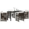 vidaXL Garden Dining Set 5 pcs Brown Powder-Coated Steel