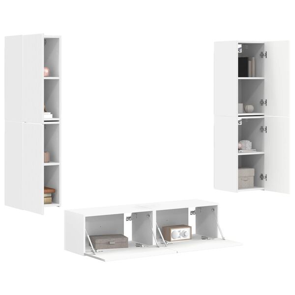 vidaXL TV Cabinet Set 6 pcs White Engineered Wood
