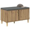 vidaXL Hall Bench with Cushion with Door Artisan Oak 80 x 38 x 46 cm