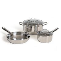 Livoo 5-Piece Cookware Set Stainless Steel Silver
