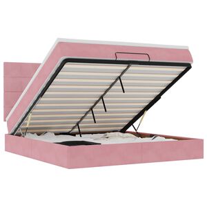 vidaXL Ottoman Bed with Mattresses Pink 160x200cm Velvet