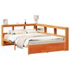 vidaXL Bookcase Bed Plain 2 pcs Wax Brown 200 x 150 cm Solid Pine Wood