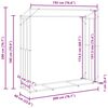 vidaxL Firewood Rack with Rain Cover 200x60x200 cm Galvanised Steel
