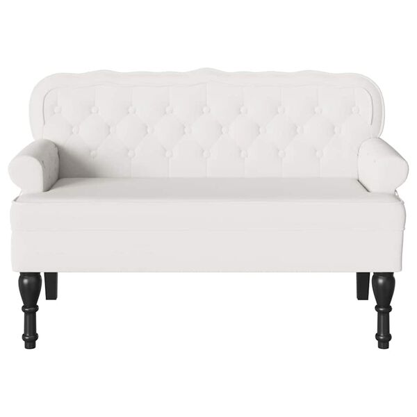 vidaXL Bench White 119.5 x 64.5 x 75 cm Faux Leather