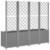 vidaXL Garden Planter with Trellis Light Grey 160x40x140 cm PP
