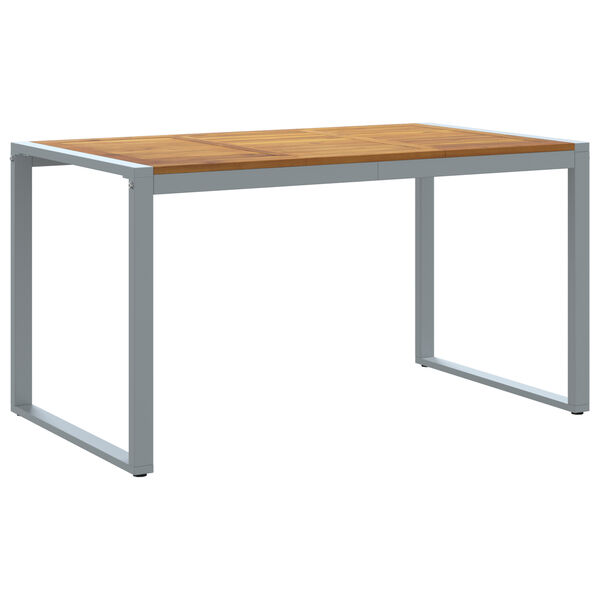 vidaXL Garden Dining Table Grey 140 x 80 x 75 cm Solid Acacia Wood