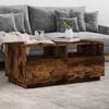 vidaXL Coffee Table with LED Lights Smoked Oak 90x49x40 cm