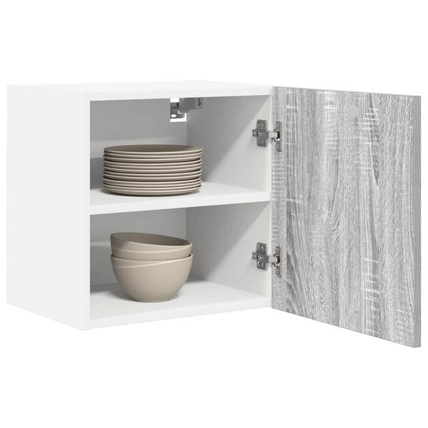 vidaXL Hanging Cabinet 2 pcs Grey Sonoma and White 40 x 31 x 40 cm