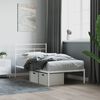 vidaXL Metal Bed Frame without Mattress with Headboard White 80x200cm