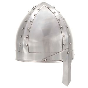 vidaXL Medieval Knight Helmet Antique Replica LARP Silver Steel