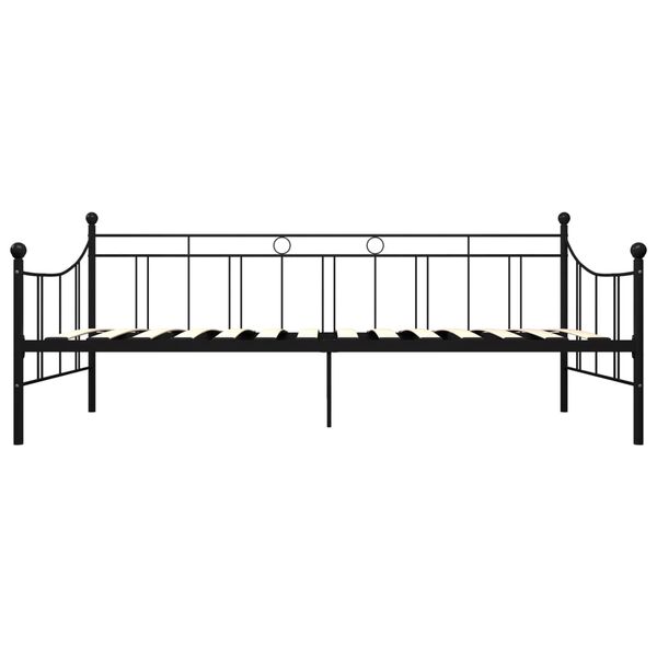 vidaXL DayBed Frame without Mattress Black Metal 90x200 cm