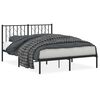 vidaXL Metal Bed Frame without Mattress with Headboard Black 135x190cm