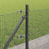 vidaXL Fence Post Grey 50 x 0.4 m (19 x 19 mm mesh) Steel and PVC