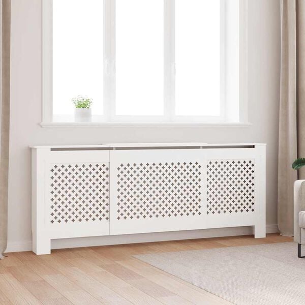 vidaXL MDF Radiator Cover White 205 cm
